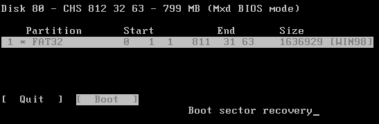 boot testdisk