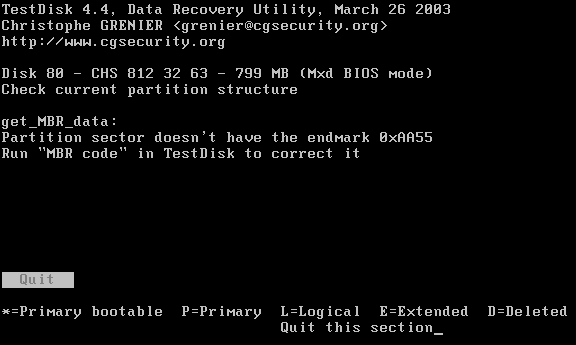 run testdisk from usb