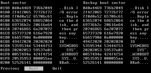 boot testdisk