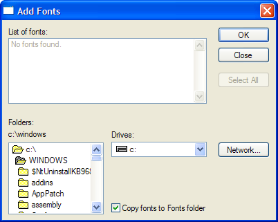 Installing otf font in windows xp